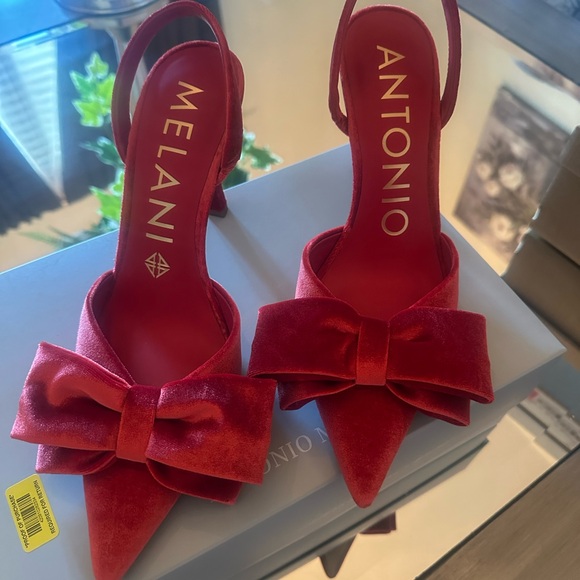 ANTONIO MELANI Shoes - ANTONIO MELANI Scarlet Velvet Bow Heels